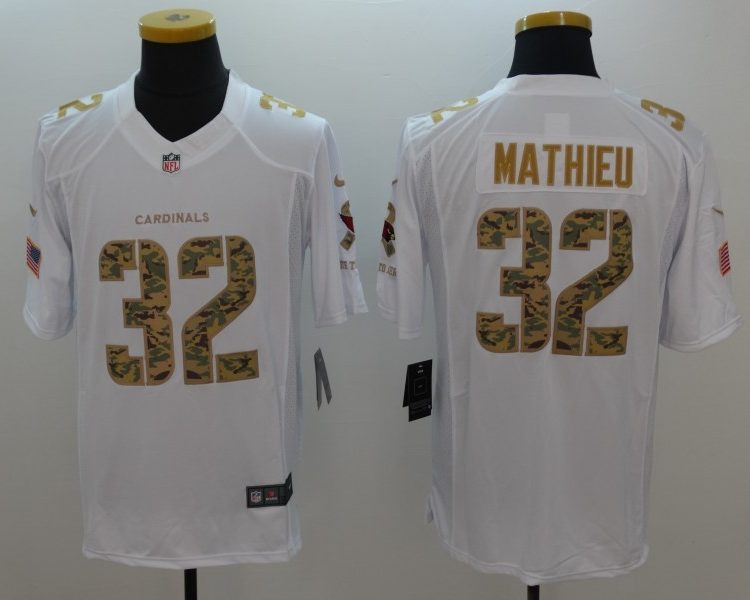 Men's Arizona Cardinals Tyrann Mathieu #32 White Jersey