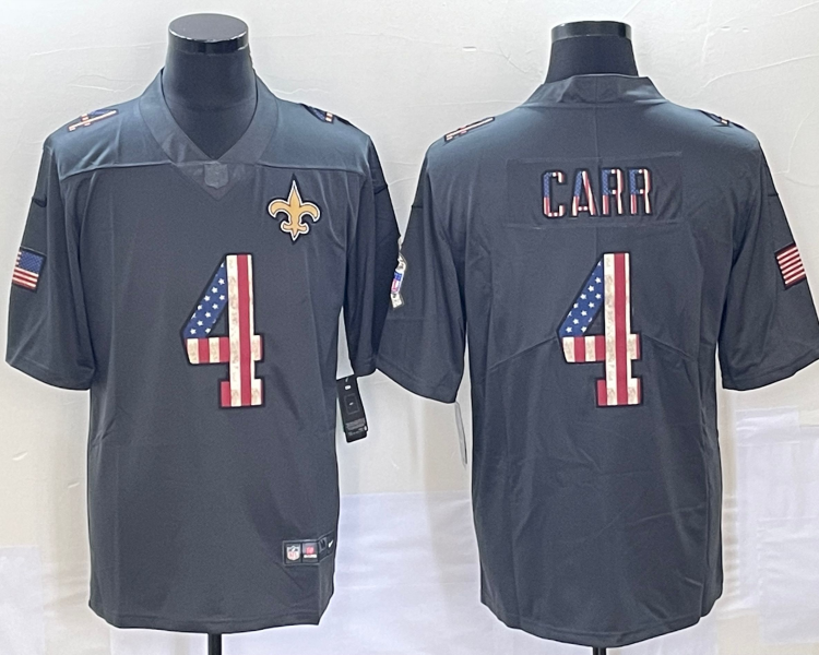 Men's New Orleans Saints #4 Derek Carr Black Jersey
