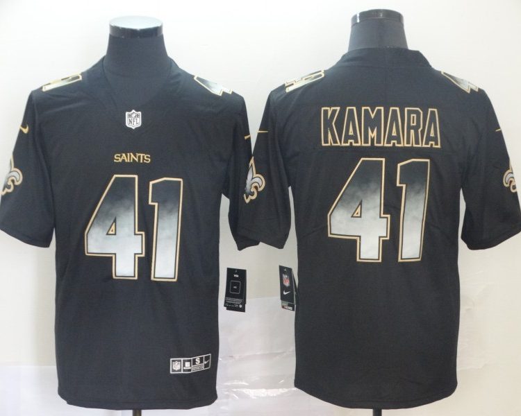 Men's New Orleans Saints #41 Alvin Kamara Black Authentic Jersey