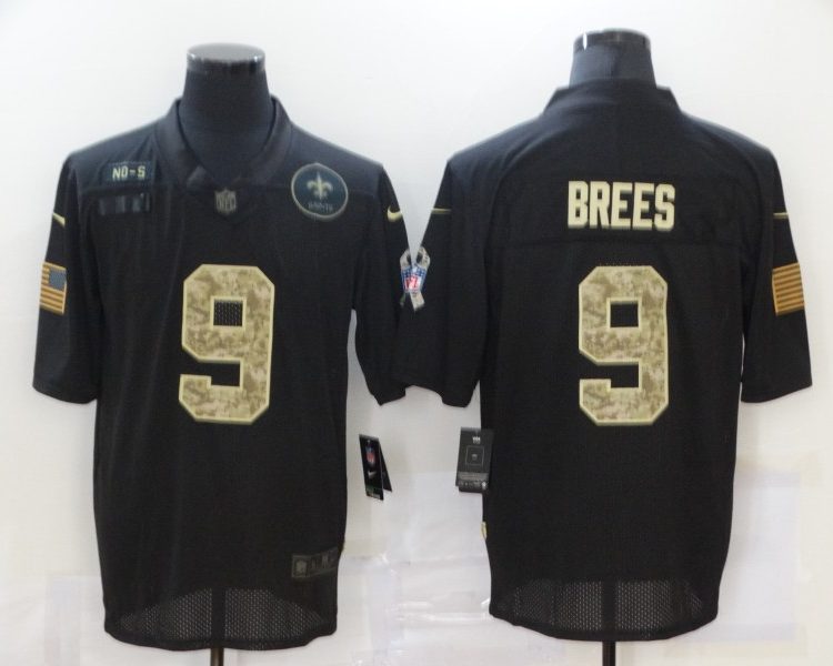 Men's New Orleans Saints #9 Drew Brees Black Jersey