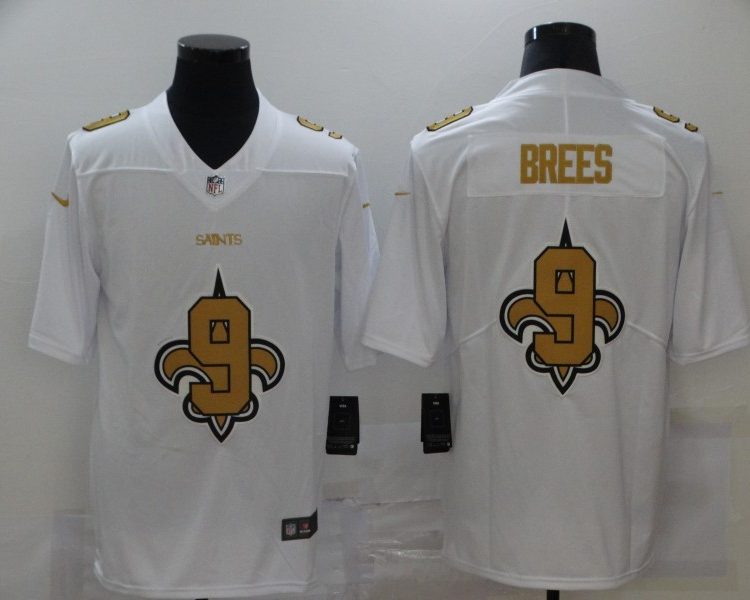 Men's New Orleans Saints #9 Drew Brees White Jersey