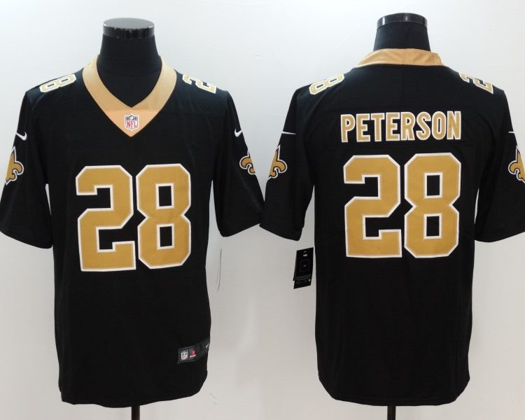 Men's New Orleans Saints Adrian Peterson #28 Black Jersey
