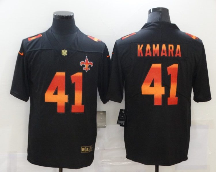 Men's New Orleans Saints Alvin Kamara #41 Black Authentic Jersey