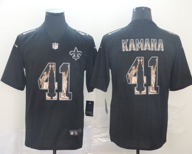 Men's New Orleans Saints Alvin Kamara #41 Black Team Jersey