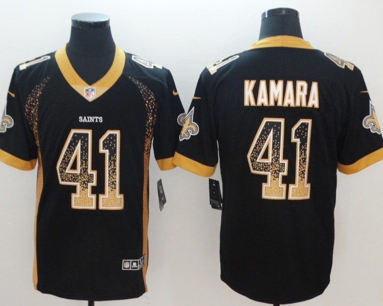 Men's New Orleans Saints Alvin Kamara #41 Black Team Jersey