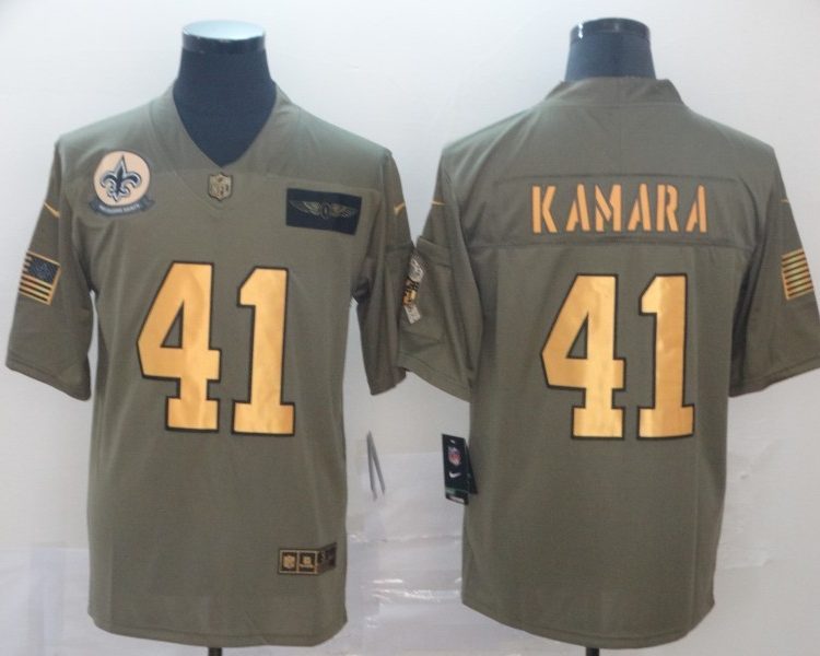 Men's New Orleans Saints Alvin Kamara #41 Brown Jersey