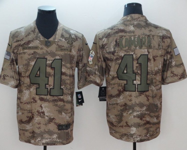 Men's New Orleans Saints Alvin Kamara #41 Camouflage Jersey