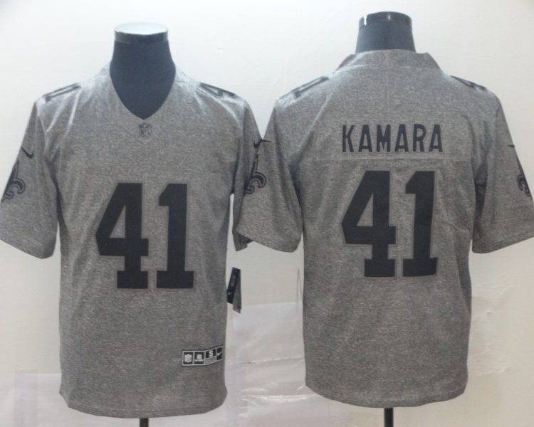 Men's New Orleans Saints Alvin Kamara #41 Gray Alternate Jersey