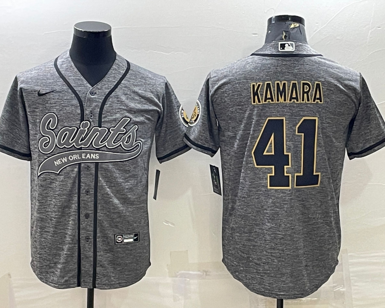 Men's New Orleans Saints Alvin Kamara #41 Gray Jersey Joint Edition