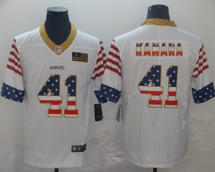 Men's New Orleans Saints Alvin Kamara #41 White Authentic Jersey