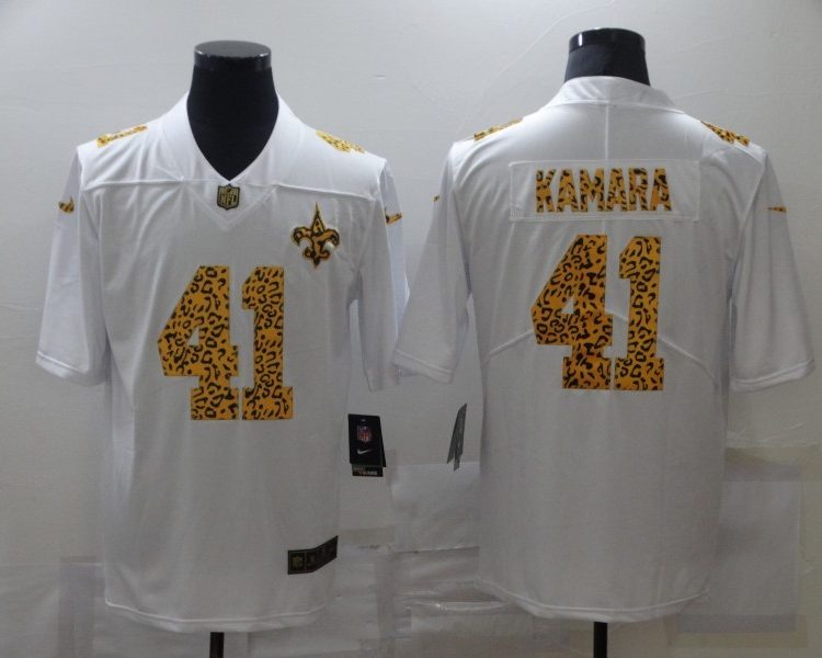 Men's New Orleans Saints Alvin Kamara #41 White Jersey
