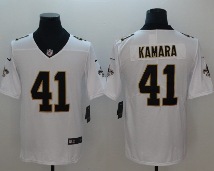 Men's New Orleans Saints Alvin Kamara #41 White Jersey