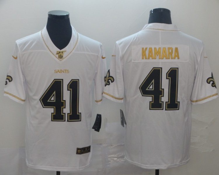 Men's New Orleans Saints Alvin Kamara #41 White Jersey