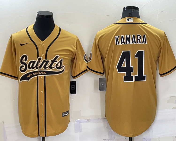 Men's New Orleans Saints Alvin Kamara #41 Yellow Jersey Joint Edition