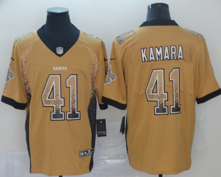 Men's New Orleans Saints Alvin Kamara #41 Yellow Jersey