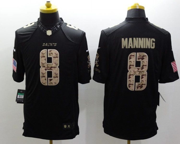 Men's New Orleans Saints Archie Manning #8 Black Jersey