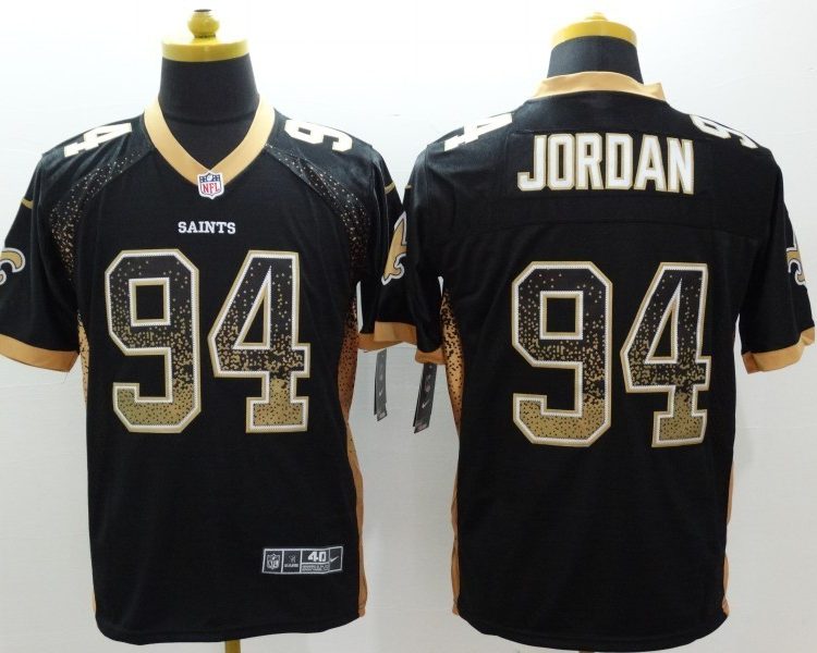 Men's New Orleans Saints Cameron Jordan #94 Black Alternate Jersey