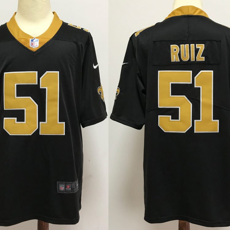 Men's New Orleans Saints Cesar Ruiz #51 Black Jersey