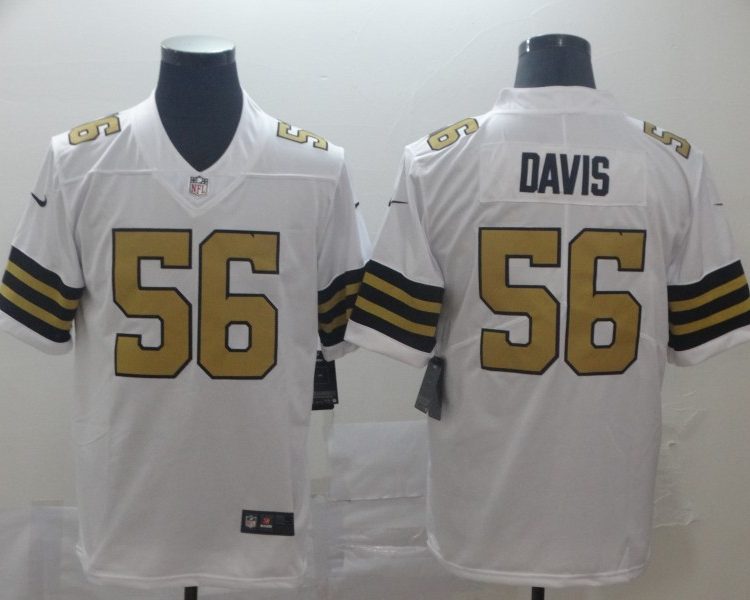 Men's New Orleans Saints Demario Davis #56 White Jersey