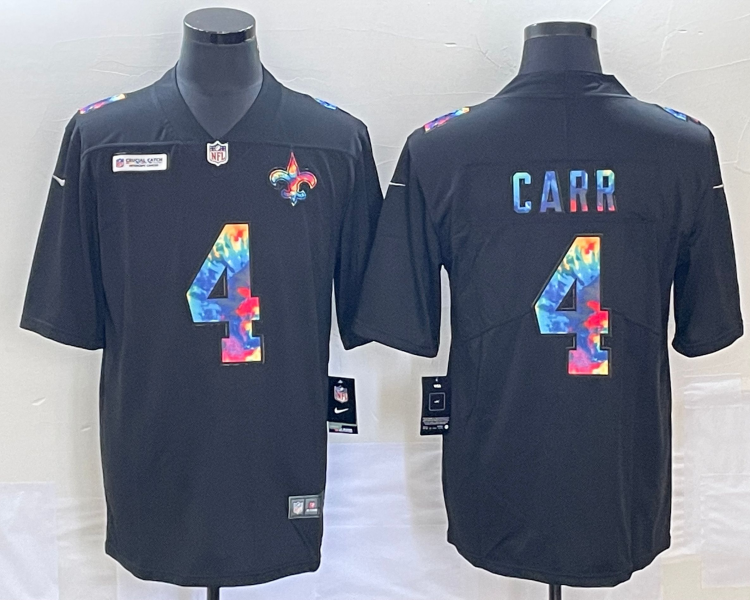 Men's New Orleans Saints Derek Carr #4 Black Jersey