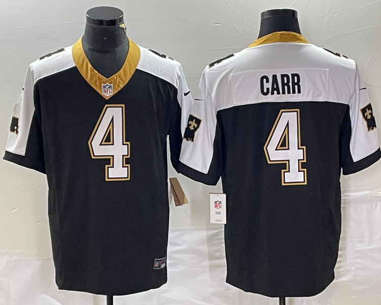 Men's New Orleans Saints Derek Carr #4 Black Vapor F.U.S.E. Limited Jersey