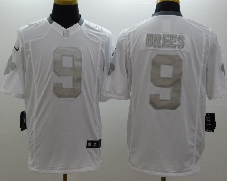 Men's New Orleans Saints Drew Brees #9 White Authentic Jersey