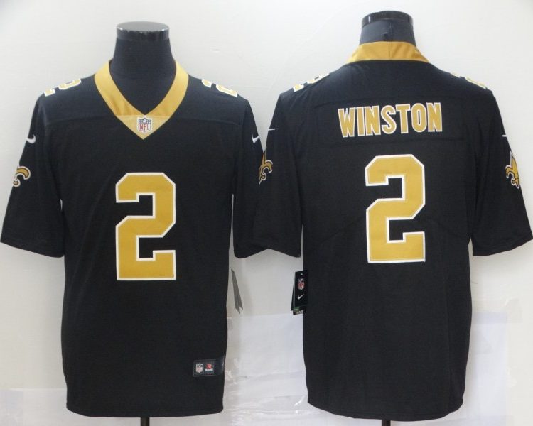 Men's New Orleans Saints Jameis Winston #2 Black Jersey