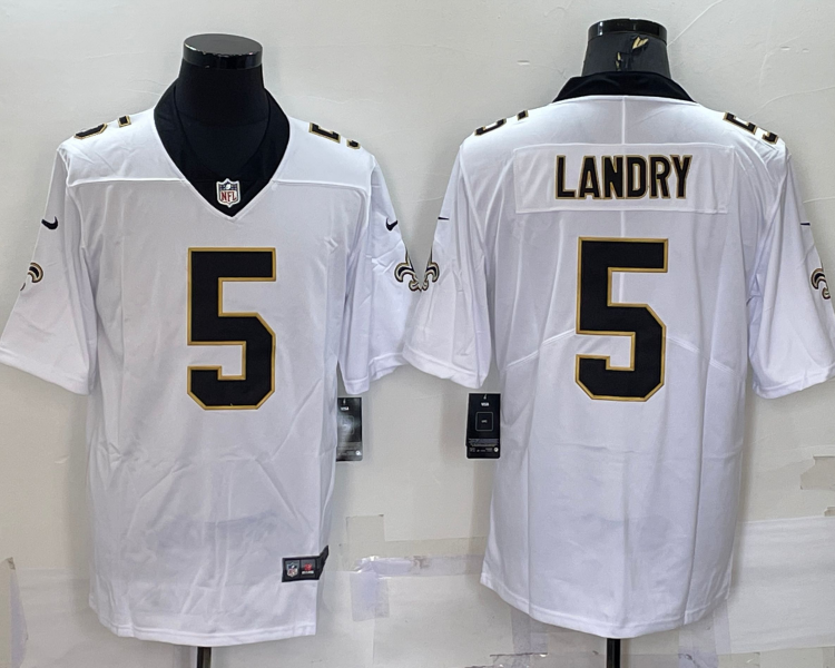 Men's New Orleans Saints Jarvis Landry #5 White Jersey
