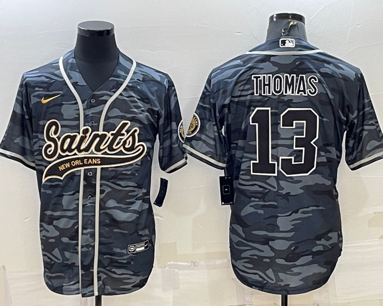 Men's New Orleans Saints Michael Thomas #13 Grey Camouflage Jersey Joint Edition