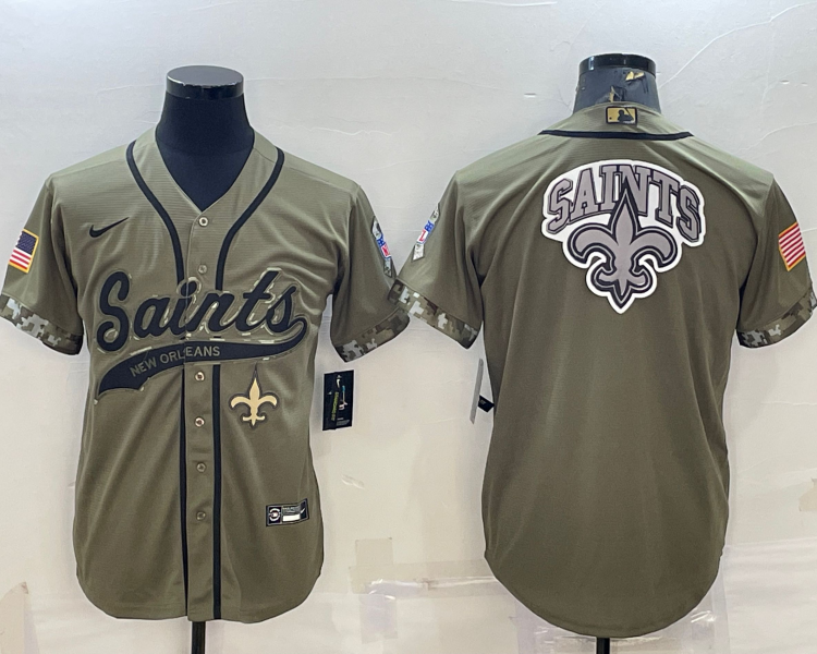 Men's New Orleans Saints Olive 2022 Salute To Service Retired Limited Jersey