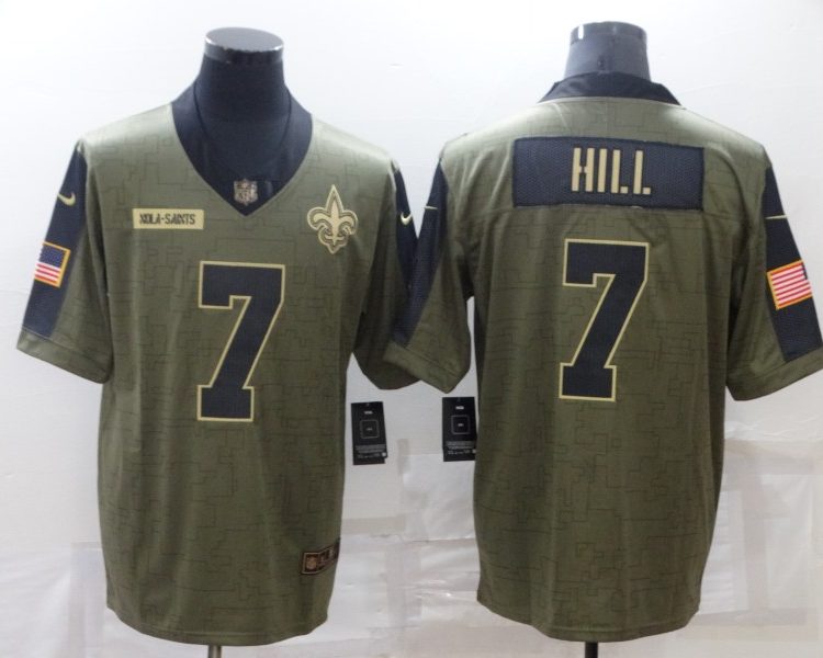 Men's New Orleans Saints Taysom Hill #7 Brown Jersey