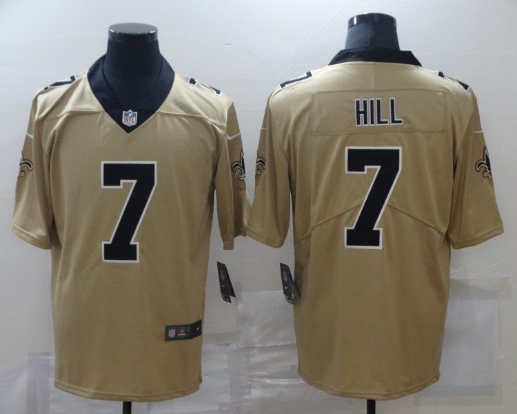 Men's New Orleans Saints Taysom Hill #7 Gold Inverted Jersey