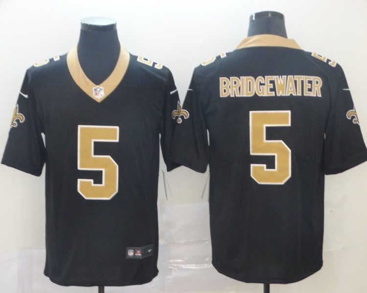Men's New Orleans Saints Teddy Bridgewater #5 Black Jersey