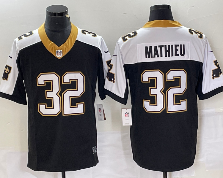 Men's New Orleans Saints Tyrann Mathieu #32 Black Alternate Jersey
