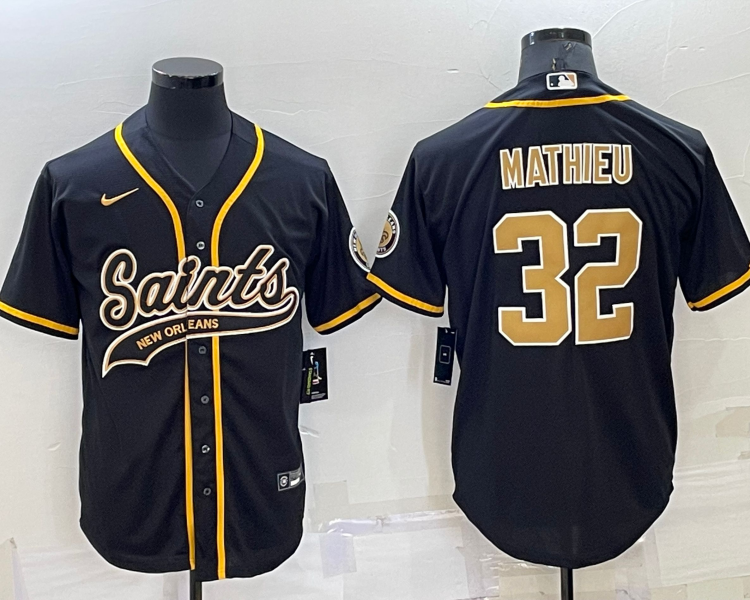 Men's New Orleans Saints Tyrann Mathieu #32 Black Jersey Joint Edition