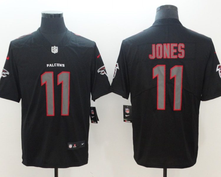 Men's Atlanta Falcons #11 Julio Jones Black Team Jersey