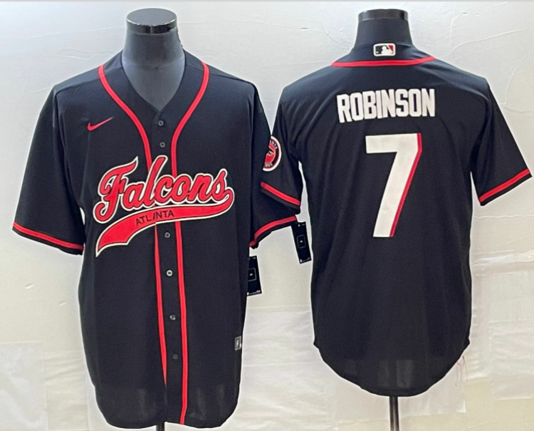 Men's Atlanta Falcons Bijan Robinson #7 Black Jersey Joint Edition