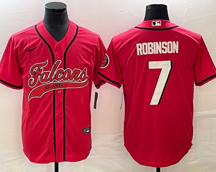 Men's Atlanta Falcons Bijan Robinson #7 Red Jersey Joint Edition