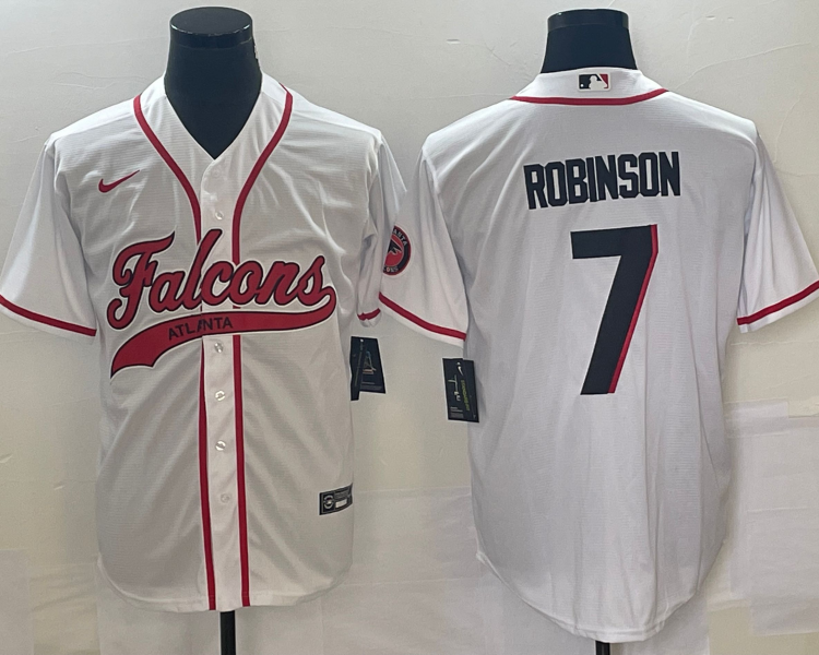 Men's Atlanta Falcons Bijan Robinson #7 White Jersey Joint Edition