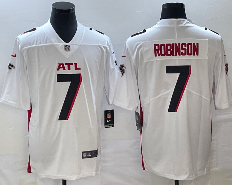 Men's Atlanta Falcons Bijan Robinson #7 White Jersey