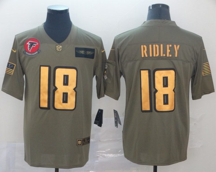 Men's Atlanta Falcons Calvin Ridley #18 Brown Jersey