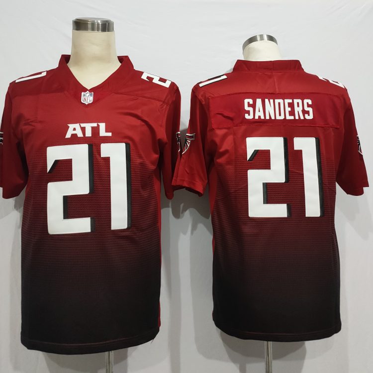 Men's Atlanta Falcons Deion Sanders #21 Red 2nd Alternate Jersey