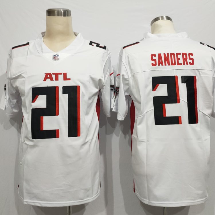 Men's Atlanta Falcons Deion Sanders #21 White Jersey