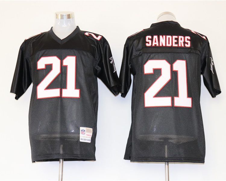 Men's Atlanta Falcons Deion Sanders Mitchell & Ness Black Legacy Jersey