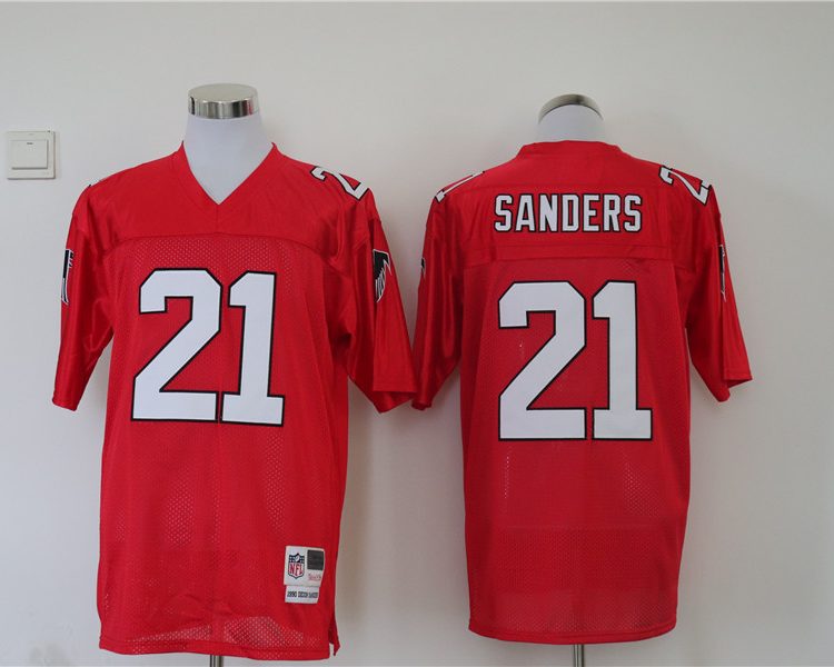 Men's Atlanta Falcons Deion Sanders Mitchell & Ness Red Legacy Jersey