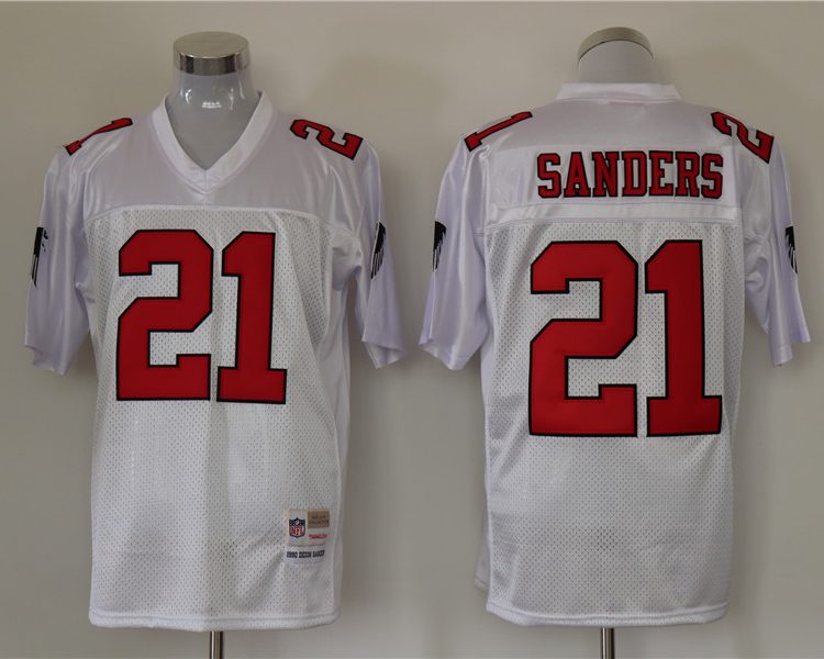 Men's Atlanta Falcons Deion Sanders Mitchell & Ness White Legacy Jersey