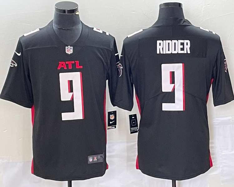 Men's Atlanta Falcons Desmond Ridder #9 Black Jersey