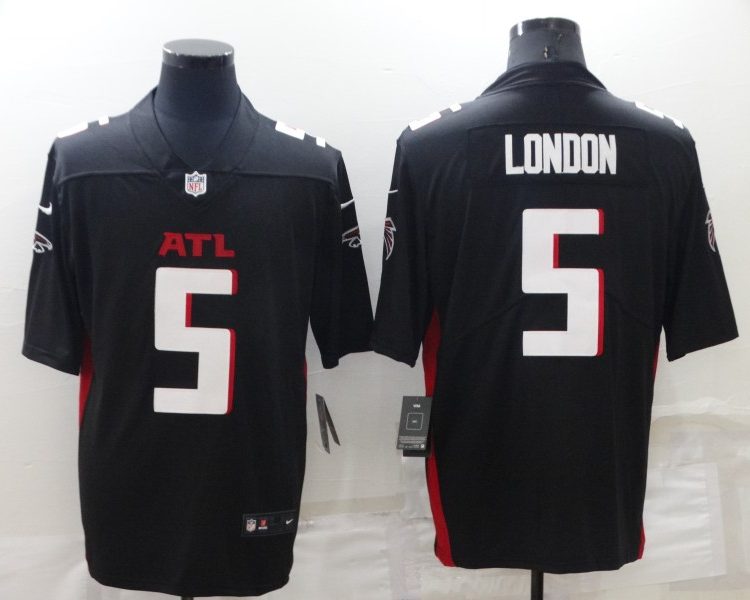 Men's Atlanta Falcons Drake London #5 Black Jersey