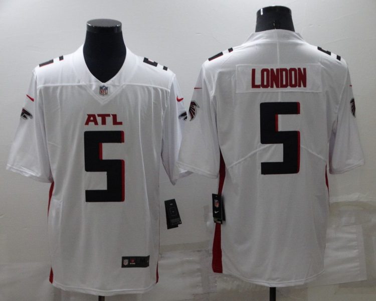 Men's Atlanta Falcons Drake London #5 White Jersey