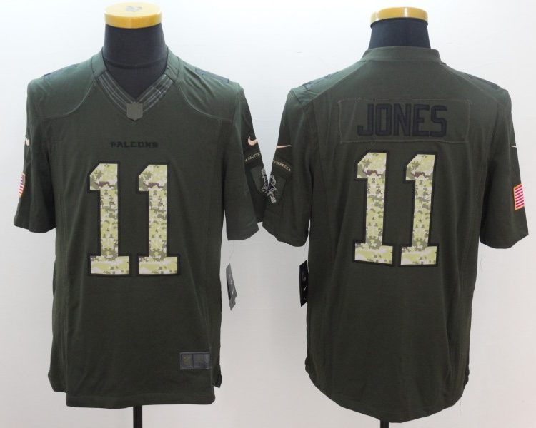 Men's Atlanta Falcons Julio Jones #11 Army Green Jersey